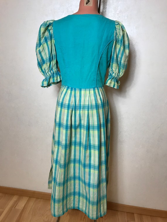 Blue vintage 70s dirndl dress, Octoberfest dress,… - image 8