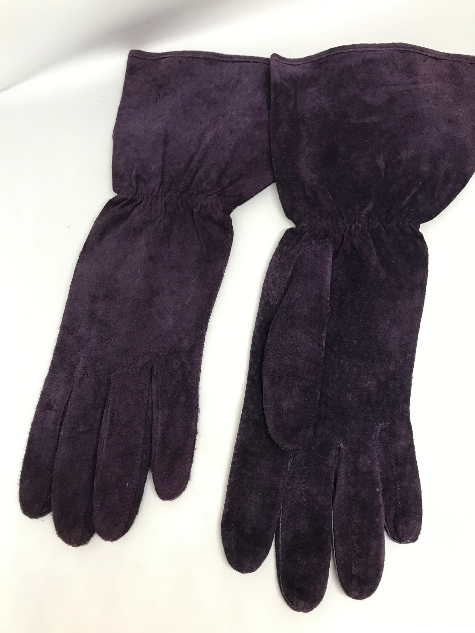 Purple Vintage 90s Gloves Leather Suede Fabric Women's Etsy