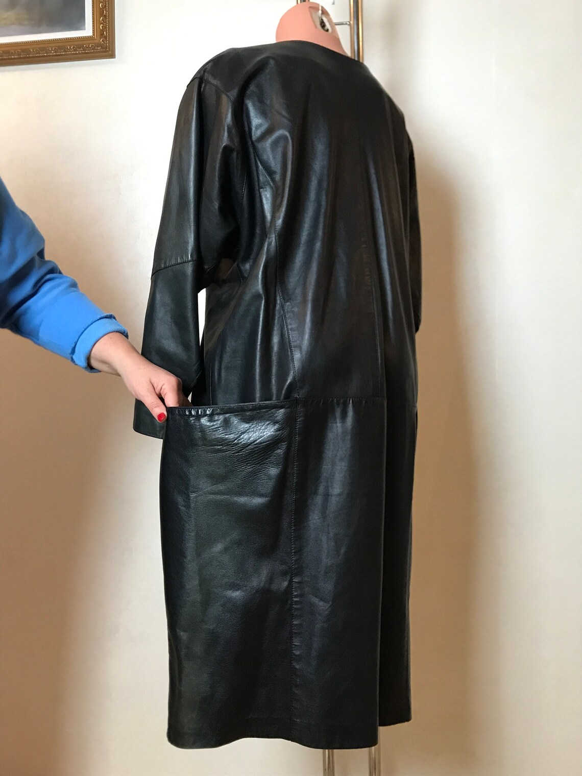 Vintage Dress Collection: 70s 80s 90s Faux Leather, Rayon Floral & Nylon Styles, Sizes M-XXL, foto 2 di 5