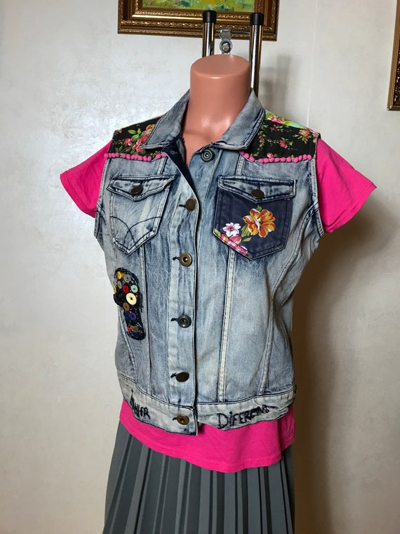 Ärmellose Denim-Weste Für Damen – V-Ausschnitt, Knopfleiste, Mit Taschen, Lässig & Vielseitig