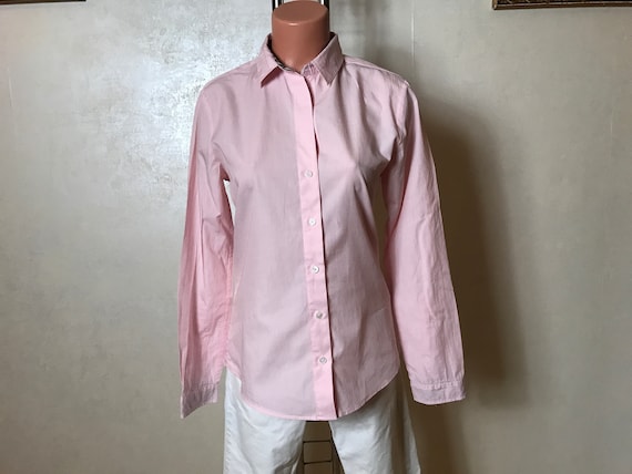 Vintage Shirt Collection: Burberry Pink Cotton, Silk Blend, Floral Print, Denim Ethnic. Sizes S-M