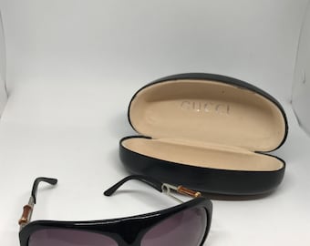 Gucci Vintage Authentic Sunglasses With Case, Black Frame