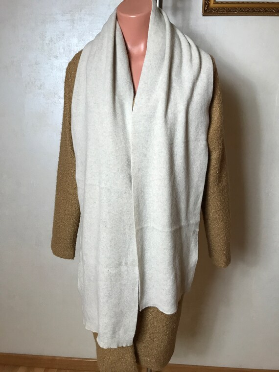 Ivory vintage 90s scarf, unisex scarf, wool, mini… - image 5