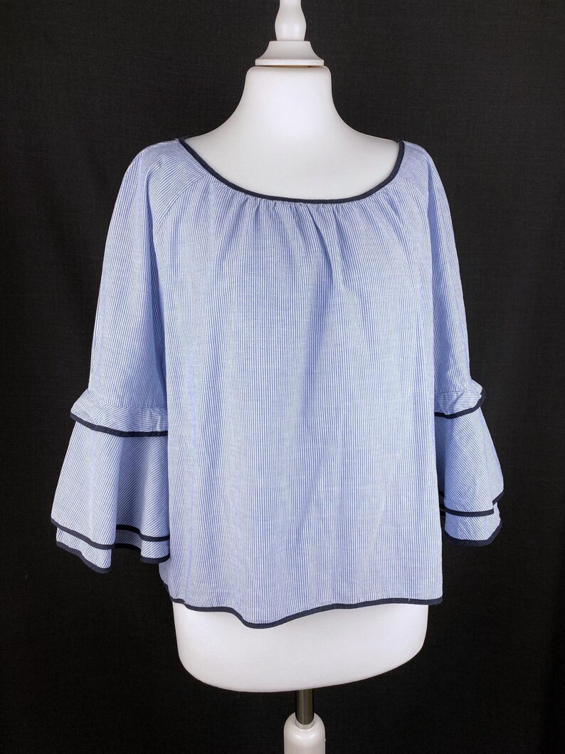 Vintage & moderne topcollectie: 80s zijde turquoise, Zara ruches katoen, bloemenprint, tie dye viscose, maat L Zara Striped L-XXL