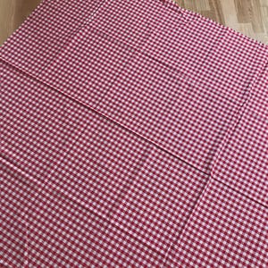 Vintage Textiles Collection: 80s Gauze Fabric, Red Plaid Cotton, 70s Lace Handkerchief, 80s Lanvin Scarf image 8