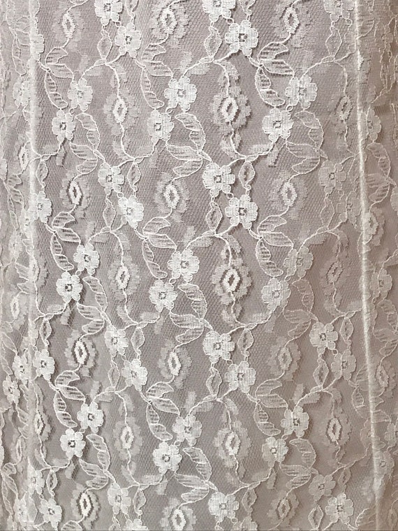 80 year old nightie  holographic fabric  fine lace
