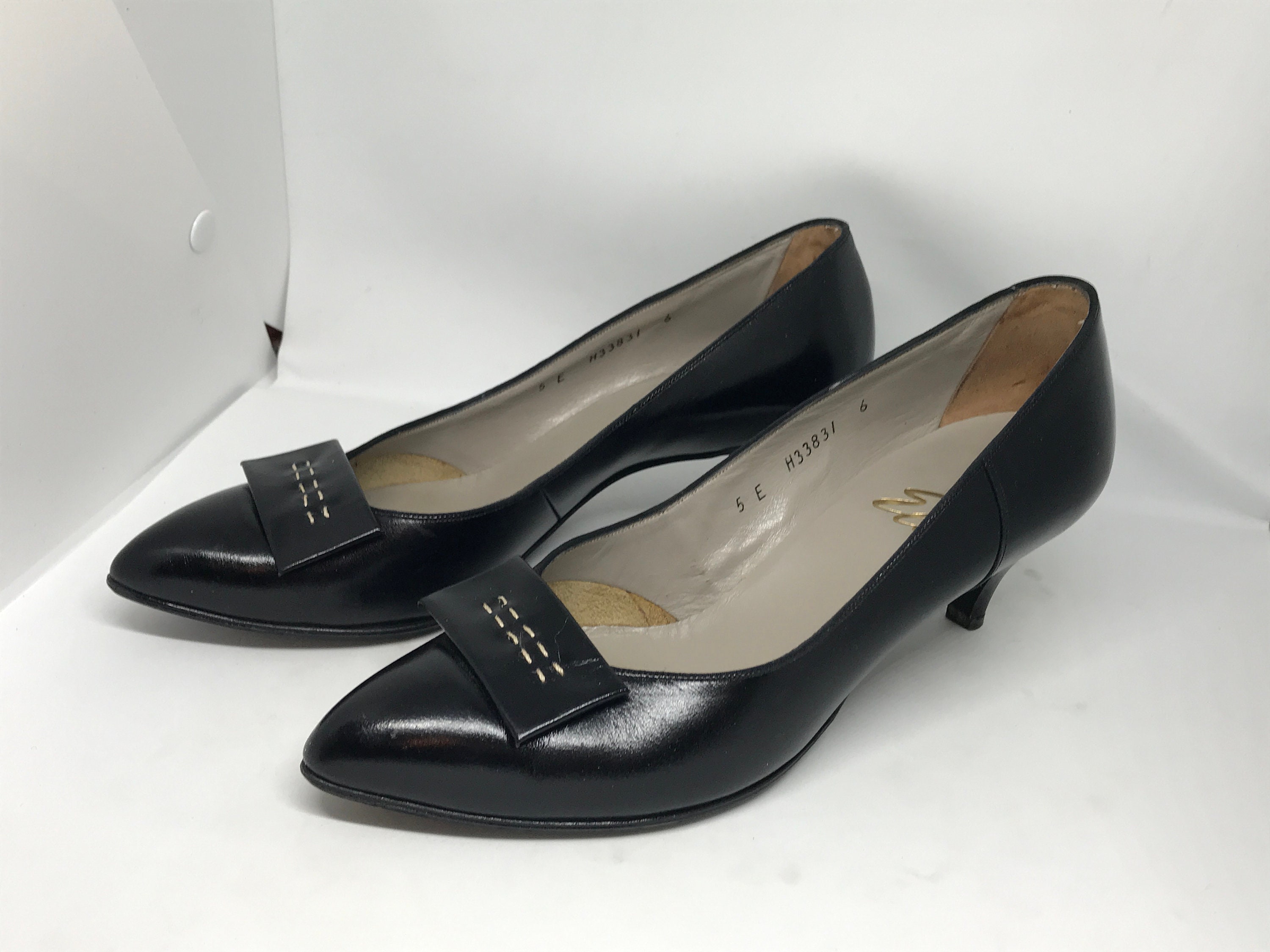 Bally Vintage 90s Shoes Black Leather Size 37 EUR Elegant - Etsy
