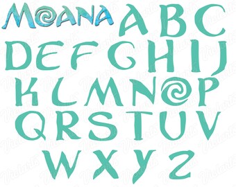 moana font etsy