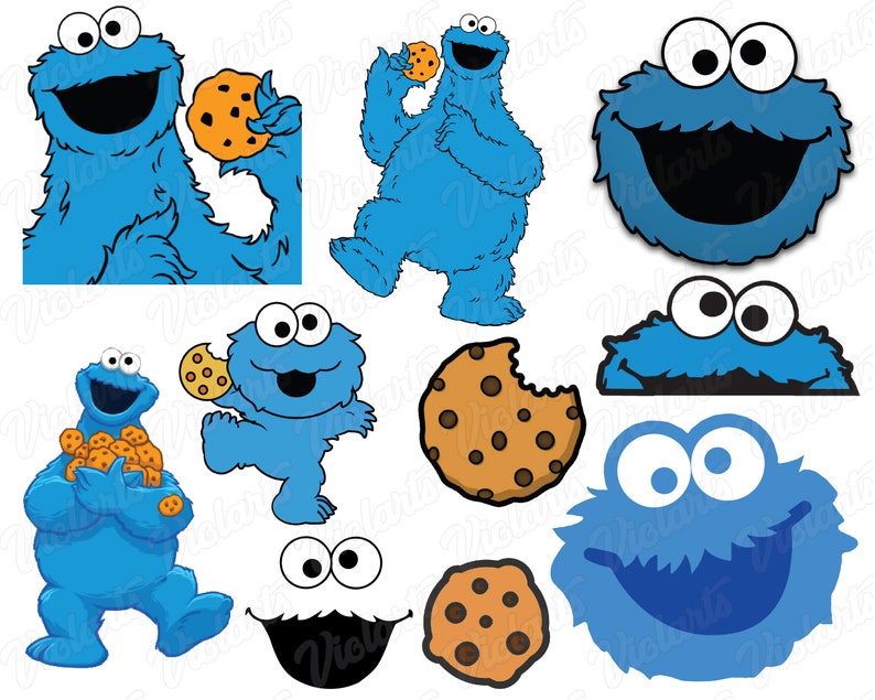 Cookie Monster Svg Cookie monster Dxf Eps & Png Cutfiles Etsy