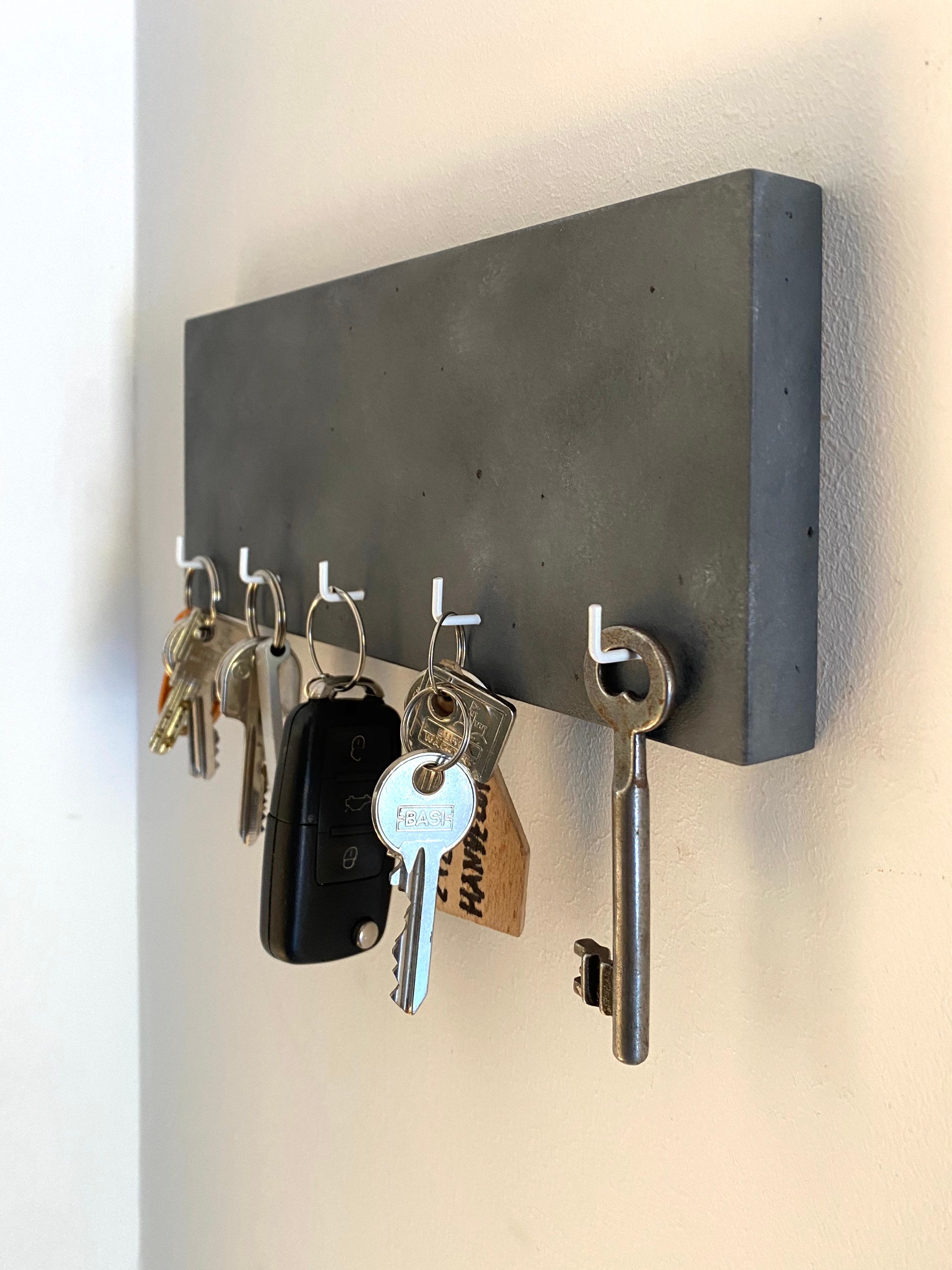 Key Rack concrete Design Concrete Look Hand Painted Etsy