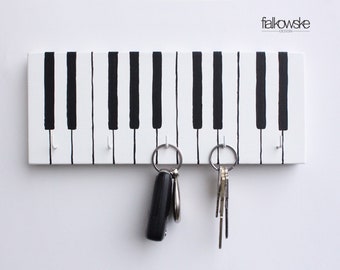 Toetsenbord "Keyboard" handgeschilderd, handgemaakt, Hessen, toetsenbord, houten staaf, haakstang, sieradenhanger, muziek, piano