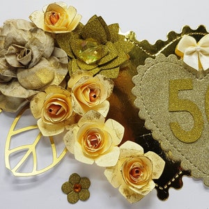 Carte de voeux d'anniversaire de mariage faite main avec boîte-cadeau doré personnalisé 50e anniversaire d'amour pour toute occasion maman et papa
