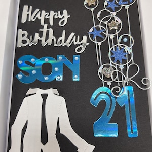 Cartão de felicitações artesanal de luxo personalizado em caixa de presente Cartão de aniversário 16,18,21,30,40,50,60 Dia dos Pais