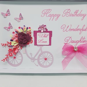 Personalisierte handgemachte Geburtstagskarten Tochter Enkelin Boxen Karte KEEPSAKE Karte Fahrradgeschenk