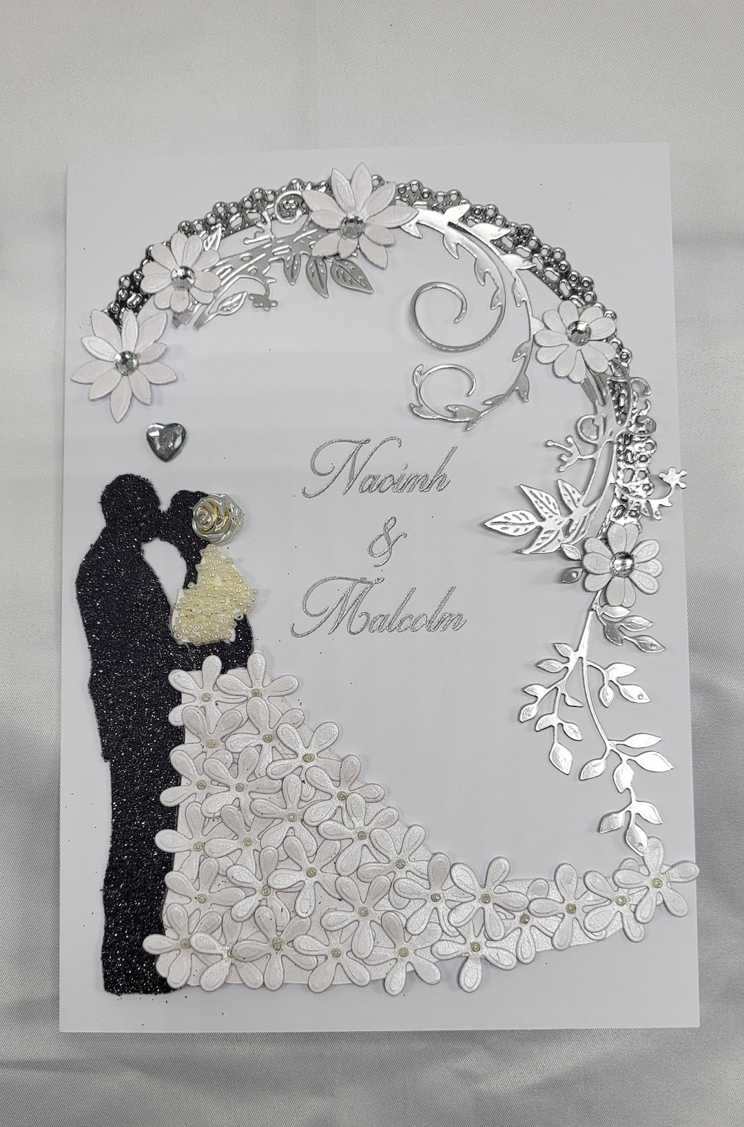 Handmade 3D Wedding Day Card: Personalized Luxury Floral Design - Etsy UK