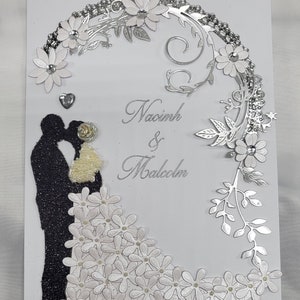 Romantische HOCHZEITSTAGS-Karte handgemachte personalisierte personalisierte 3D-Luxushochzeits-Tagsohn-Tochter jede Beziehung