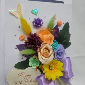 Handgefertigte personalisierte GEBURTSTAGS-Karte mit GESCHENK-Box für wunderbare Mutter / Tochter jeden Alters
