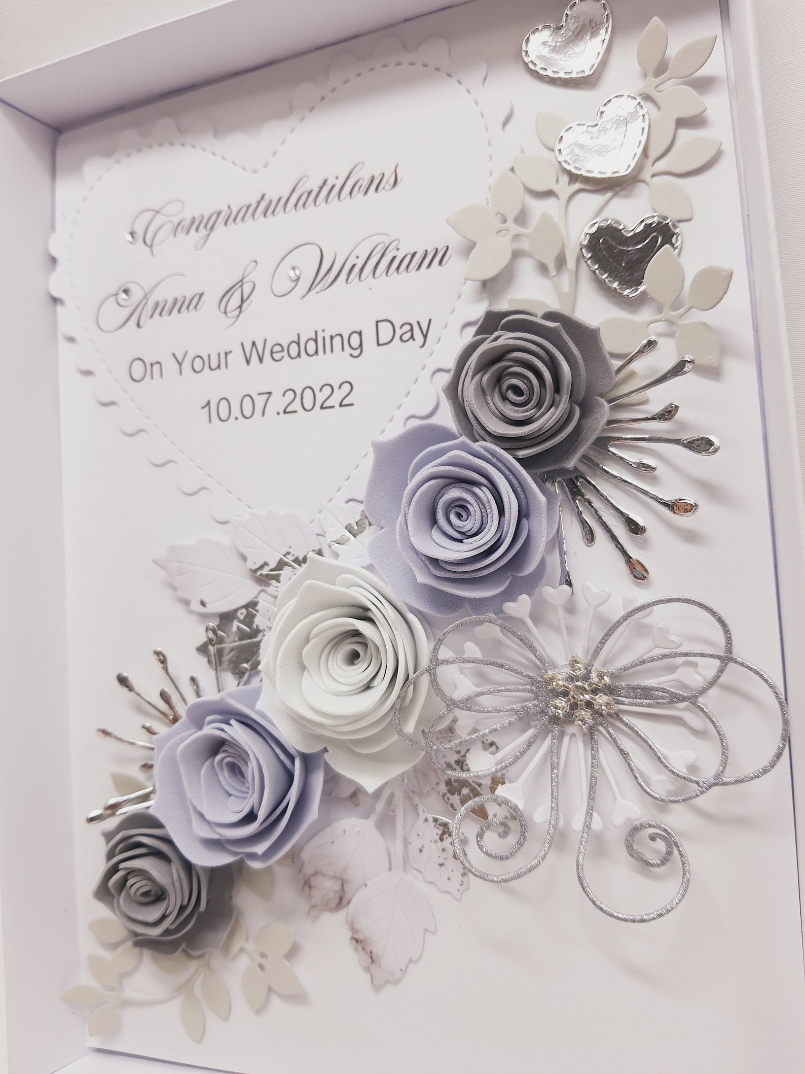 Personalized Handmade Wedding Day Card With 3D Flowers (gift Box) - Etsy