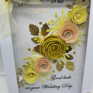 Biglietti d'auguri di matrimonio fatti a mano con confezione regalo Biglietto di lusso personalizzato 3D in Love