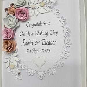 Carte de luxe faite main, carte de jour d'anniversaire de mariage pour fille et gendre, carte de félicitations 3D pour gendre et gendre