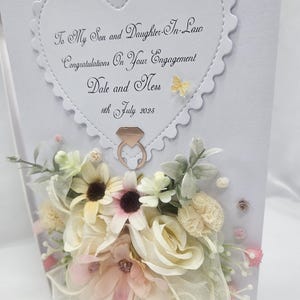 Tarjeta de compromiso personalizada, tarjeta con nombre personalizado, regalo de compromiso, tarjeta de boda elegante