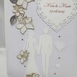 Cartão de casamento de luxo feito à mão, caixas de cartão de casamento PERSONALIZADAS, cartão de lembrança, cartão com caixa de presente, saudações de amigos dobradas em 3D