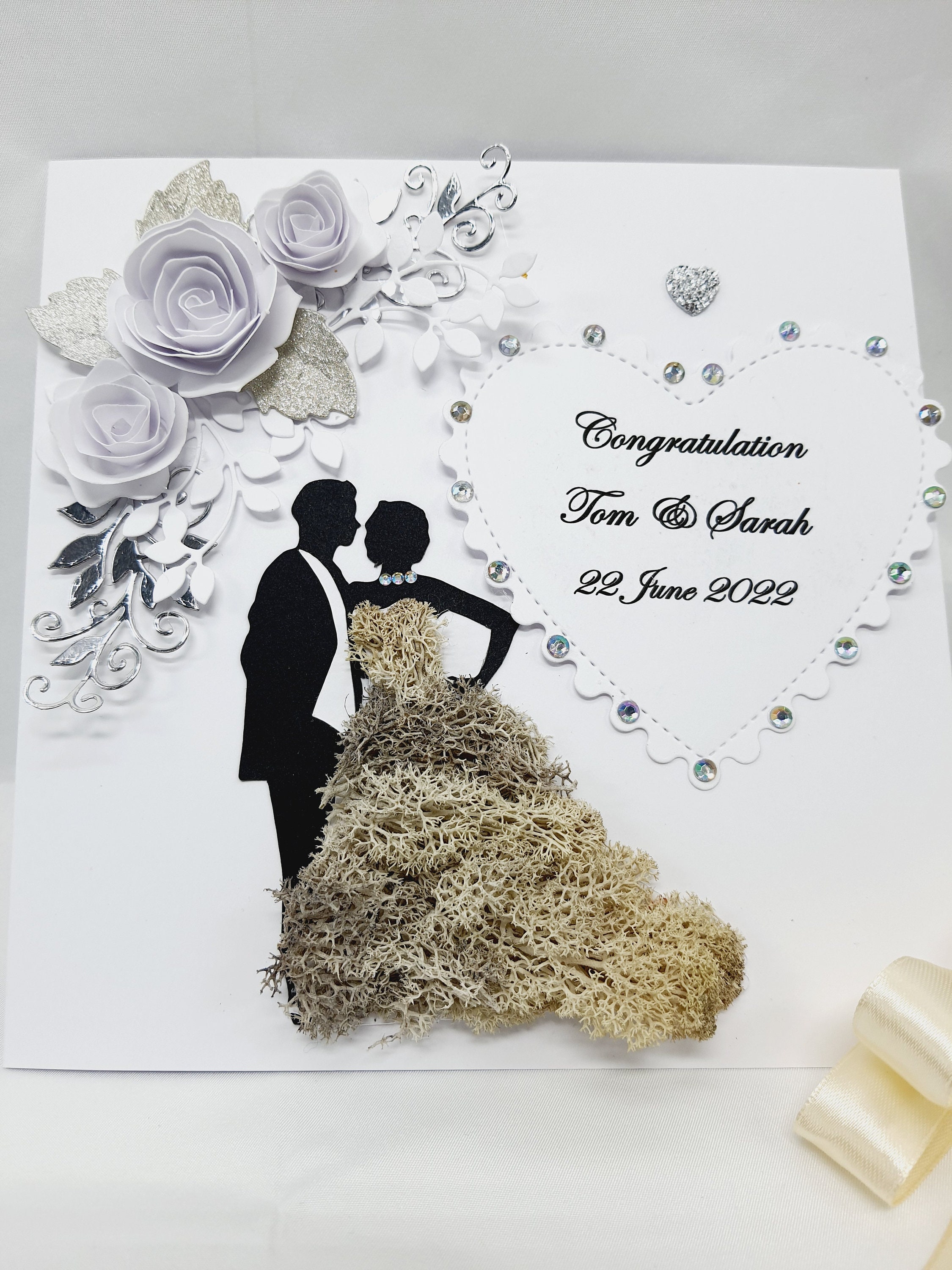 Handmade Luxury PERSONALISED Wedding Day Card Groom Bride - Etsy