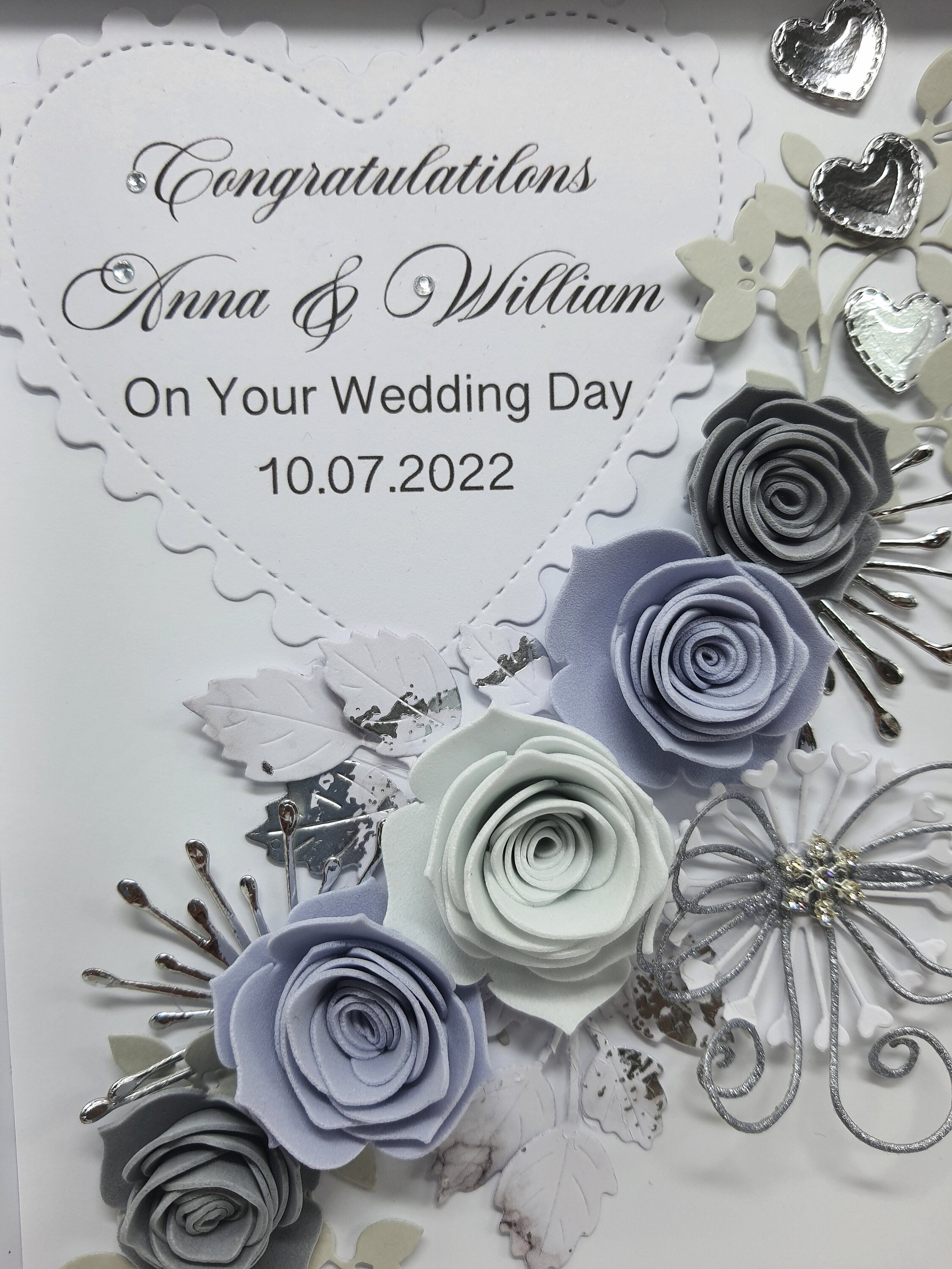Personalized Handmade Wedding Day Card With 3D Flowers (gift Box) - Etsy