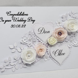 Día de la boda Tarjeta de lujo Tarjeta de aniversario PERSONALIZADA hecha a mano Cajas de compromiso tarjeta con caja de regalo Tarjeta a medida