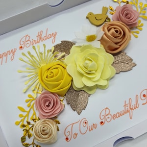 Handgemachte personalisierte GEBURTSTAGS-Karte mit GESCHENK-Box für wunderbare Tochter jeden Alters