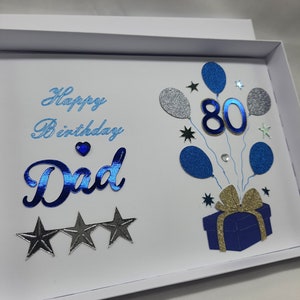 Carte d'anniversaire de luxe faite main pour papa avec boîte-cadeau Carte d'anniversaire pour tous les âges des années 60, 70 et 80