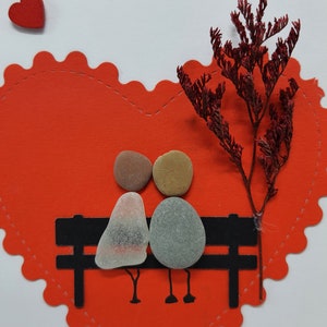 Carte personnalisée faite à la main Carte de Saint-Valentin Pebble RUBY Carte anniversaire pour mari femme couple spécial