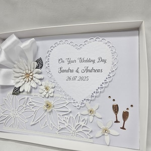 Carte de mariage personnalisée faite main avec boîte-CADEAU Carte de félicitations de mariage et de fiançailles