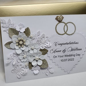 Elegante biglietto per il giorno del matrimonio, biglietto personalizzato per fidanzati, biglietto di lusso per anniversario, per coppia speciale, biglietto fatto a mano in scatola
