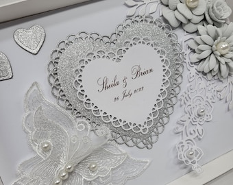 Luxury Handmade PERSONALISED Wedding Day Card Engagement ANNIVERSARY