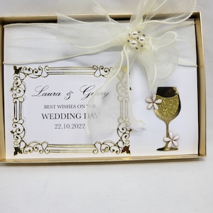 Biglietto per il giorno del matrimonio LUXURY Biglietto per il giorno del matrimonio PERSONALIZZATO fatto a mano con scatola regalo, anniversario di matrimonio