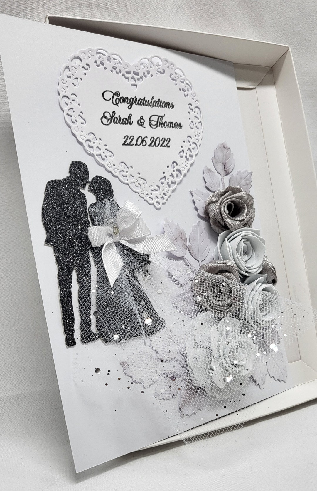 3D Wedding Day Card: Personalized Handmade Card for Couple - Etsy