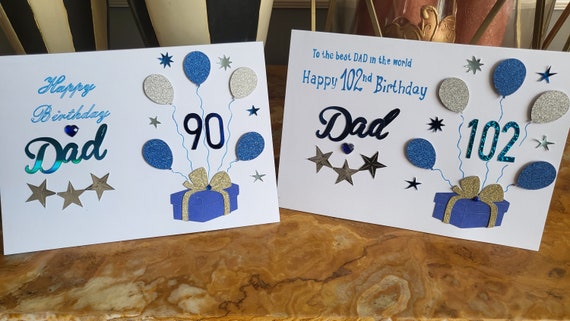 Joyeux 60e Anniversaire Papa, Carte D'anniversaire Bleue, Carte Du Soixantième Anniversaire, Pour Lui, Pour Mon Père, 60e Anniversaire Du Père
