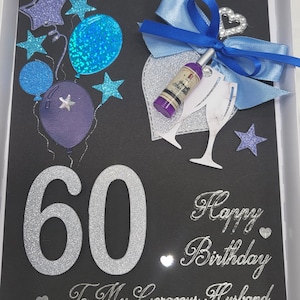 Husband Birthday Card - Happy Birthday Husband card Bespoke birthday card with Gift box
