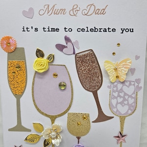 Biglietto di auguri personalizzato per anniversario di matrimonio fatto a mano, figlio, amici, figlia, mamma e papà, sorella, fratello, zia