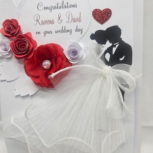 Luxus handgemachte PERSONALISIERTE Karte HOCHZEIT Tag Jahrestag Verlobung Geschenkbox 3D