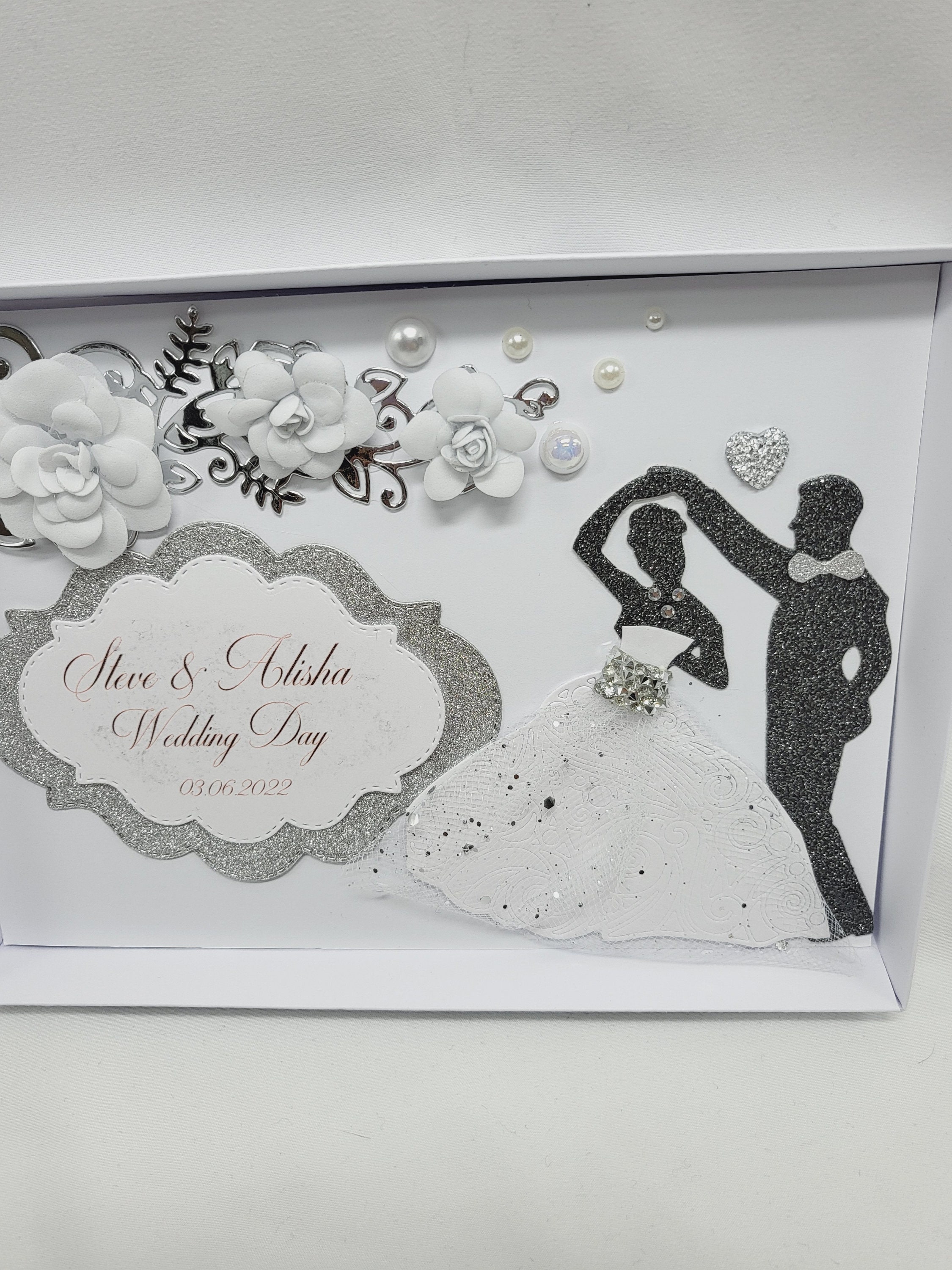 Luxury Handmade PERSONALISED Card WEDDING Day Anniversary Engagement ...