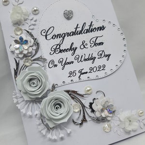 Carta di lusso PERSONALIZZATA fatta a mano per il giorno del matrimonio Carta di fidanzamento ANNIVERSARIO + Confezione regalo