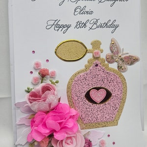 Luxus PERSONALIZED handgemachte GEBURTSTAGS-Karte 21st 30th 40th 50th 60th 80th Jedes Alter Tochter Frau Schwester Mama Muttertag 3D Geschenkbox