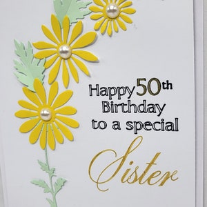 Biglietto di compleanno personalizzato per la mia fantastica SORELLA 50 ° 60 ° 70 ° compleanno Biglietto piegato