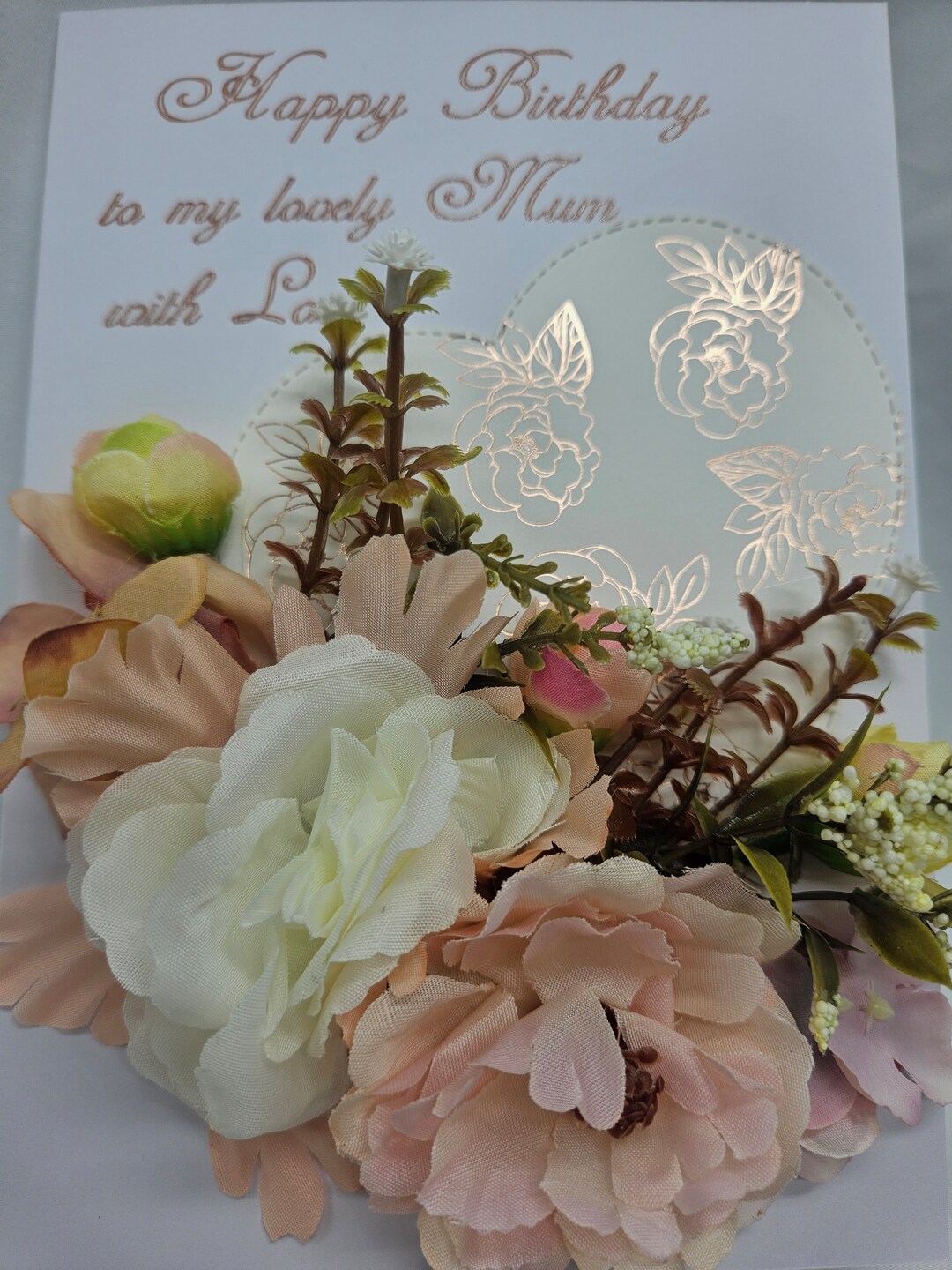 Personalised Birthday Card Flowers Floral Card for Mum Nanny Nan Granny ...