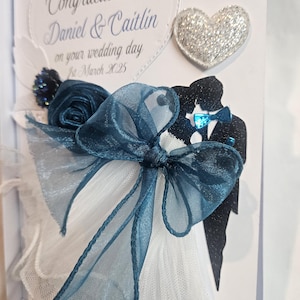 Luxus handgemachte PERSONALISIERTE Karte HOCHZEIT Tag Jahrestag Verlobung Geschenkbox 3D