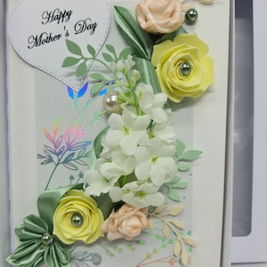 Mothers Day Personalised card Luxury 3D  Art Handmade Greeting Card in GIFT box for BIRTHDAY Cart Any Age MUM Nan Sister Retirement card