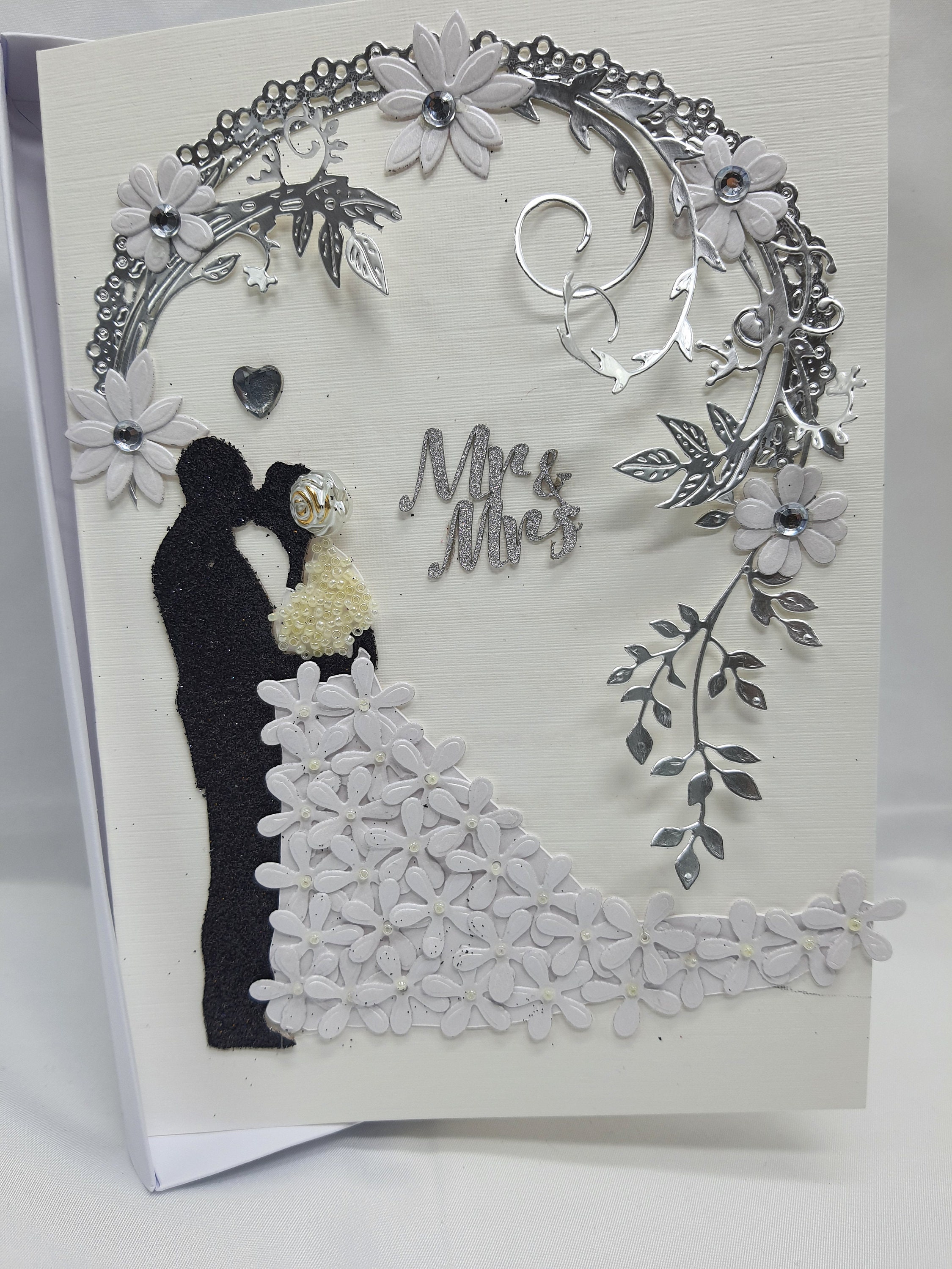 Handmade 3D Wedding Day Card: Personalized Luxury Floral Design - Etsy UK