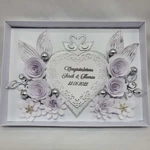 Carte de mariage de luxe Carte d'anniversaire PERSONNALISÉE Livres faits main Carte souvenir Swanas